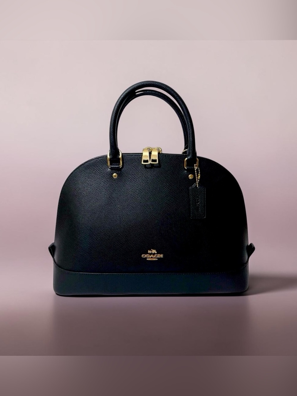 Coach Crossgrain Leather Dome Sierra Satchel - Black F37218 Elegant, Structured